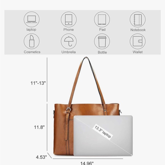 Over the shoulder with cross body strap for woman! Work bag, laptop bag - Picture 6 of 7